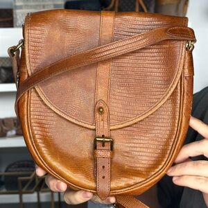 Mulberry Embossed Lizard Crossbody